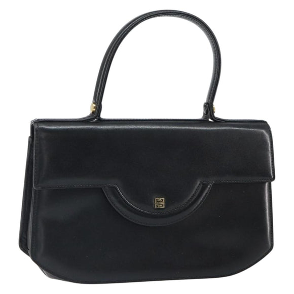 GIVENCHY Hand Bag Leather Black Gold Auth bs32122