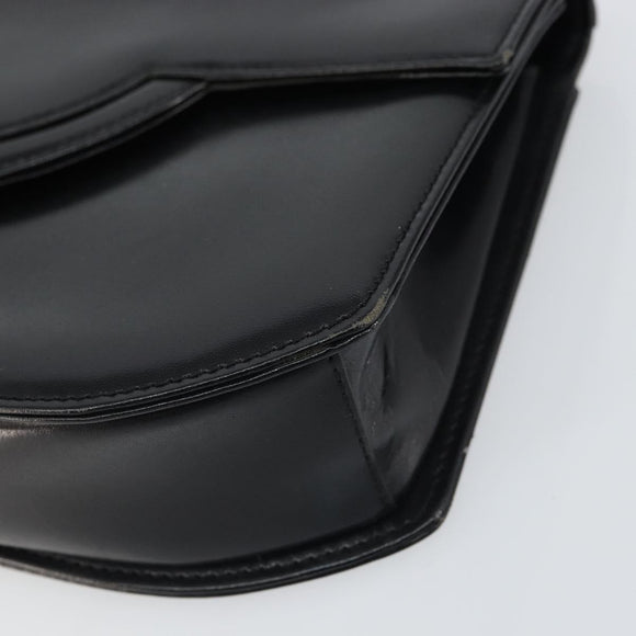 GIVENCHY Hand Bag Leather Black Gold Auth bs32122