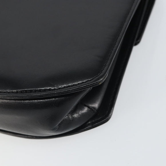 GIVENCHY Hand Bag Leather Black Gold Auth bs32122