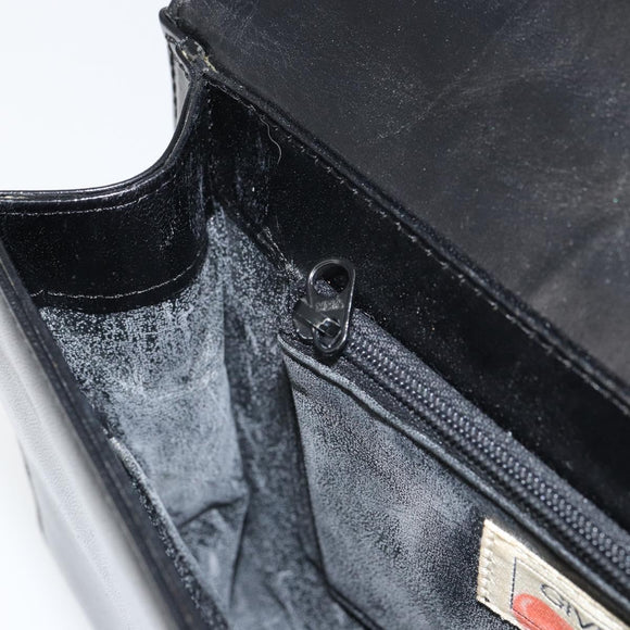 GIVENCHY Hand Bag Leather Black Gold Auth bs32122