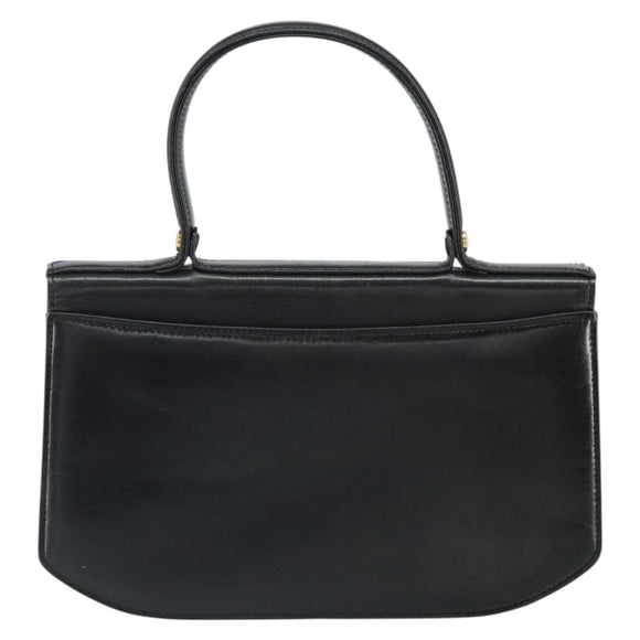 GIVENCHY Hand Bag Leather Black Gold Auth bs32122