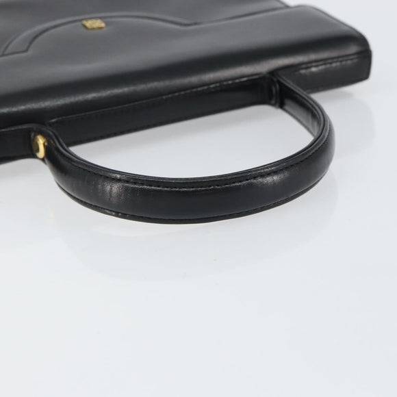 GIVENCHY Hand Bag Leather Black Gold Auth bs32122