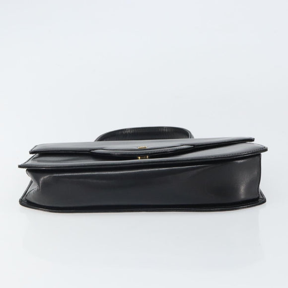 GIVENCHY Hand Bag Leather Black Gold Auth bs32122