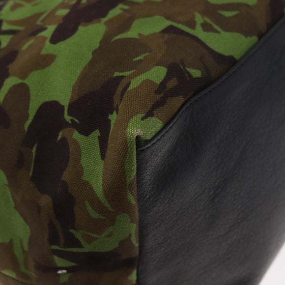 Jimmy Choo Tote Bag Canvas Green Silver Auth bs32124