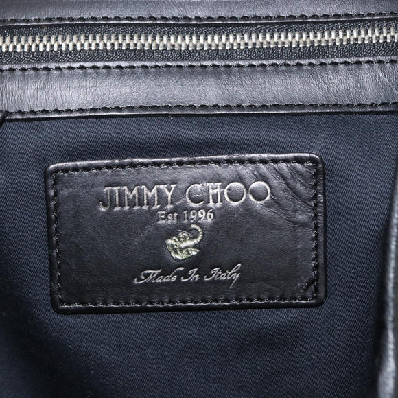 Jimmy Choo Tote Bag Canvas Green Silver Auth bs32124