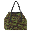 Jimmy Choo Tote Bag Canvas Green Silver Auth bs32124-2