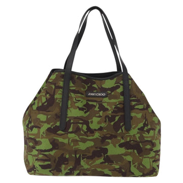 Jimmy Choo Tote Bag Canvas Green Silver Auth bs32124 - 0