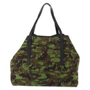 Jimmy Choo Tote Bag Canvas Green Silver Auth bs32124-3