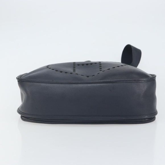 HERMES Taurillon Clemence Evelyn GM Shoulder Bag Leather Navy Auth bs32125