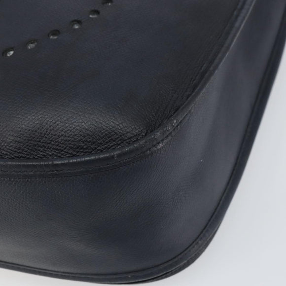 HERMES Taurillon Clemence Evelyn GM Shoulder Bag Leather Navy Auth bs32125