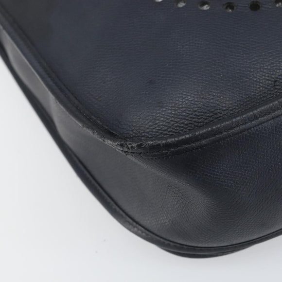 HERMES Taurillon Clemence Evelyn GM Shoulder Bag Leather Navy Auth bs32125