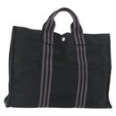 HERMES Fourre Tout MM Hand Bag Canvas Black Auth bs32126-1