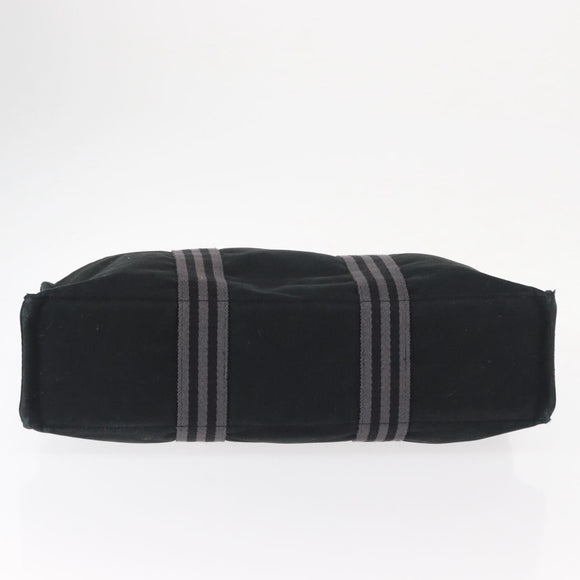 HERMES Fourre Tout MM Hand Bag Canvas Black Auth bs32126