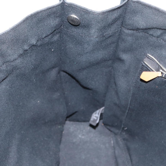 HERMES Fourre Tout MM Hand Bag Canvas Black Auth bs32126