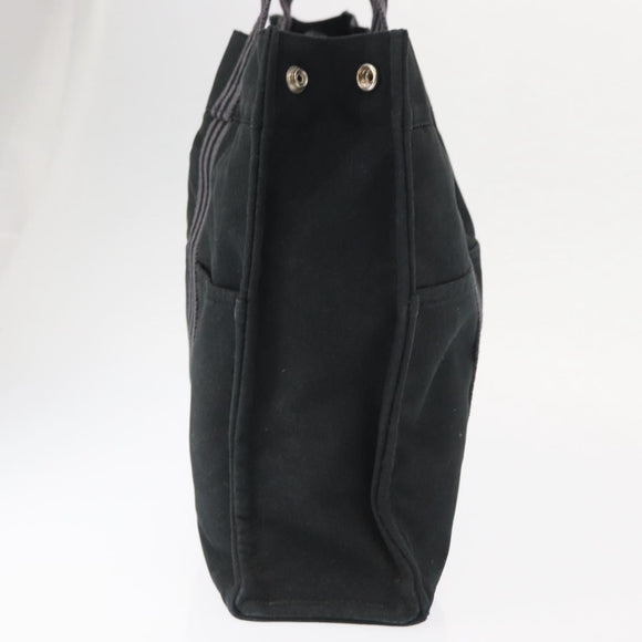 HERMES Fourre Tout MM Hand Bag Canvas Black Auth bs32126