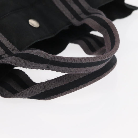 HERMES Fourre Tout MM Hand Bag Canvas Black Auth bs32126