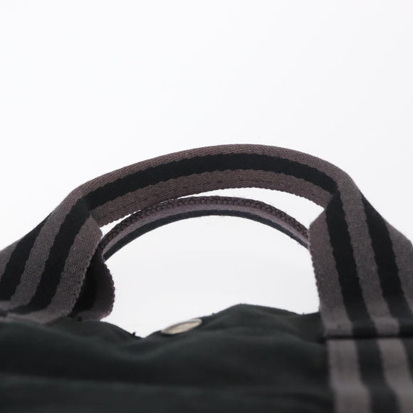 HERMES Fourre Tout MM Hand Bag Canvas Black Auth bs32126