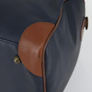 Burberrys Boston Bag Leather Navy Gold Auth bs32129-9