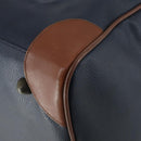 Burberrys Boston Bag Leather Navy Gold Auth bs32129-15