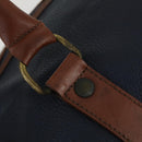 Burberrys Boston Bag Leather Navy Gold Auth bs32129-10