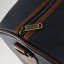 Burberrys Boston Bag Leather Navy Gold Auth bs32129-11