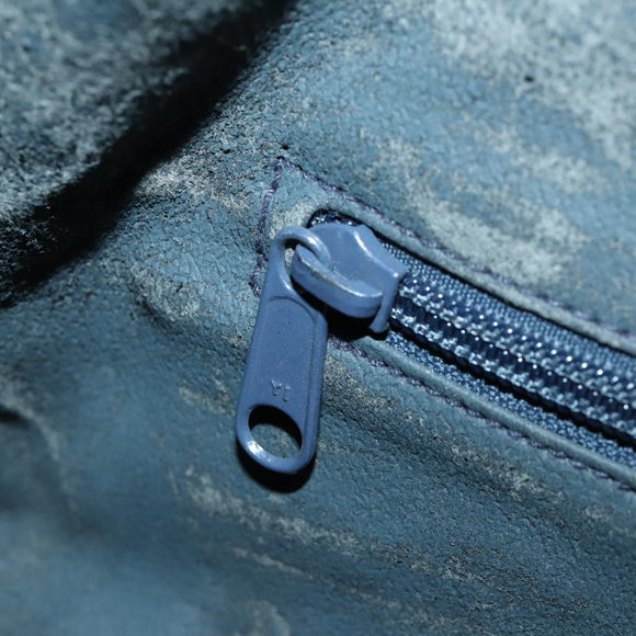 Burberrys Boston Bag Leather Navy Gold Auth bs32129