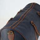 Burberrys Boston Bag Leather Navy Gold Auth bs32129-6