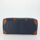 Burberrys Boston Bag Leather Navy Gold Auth bs32129-5