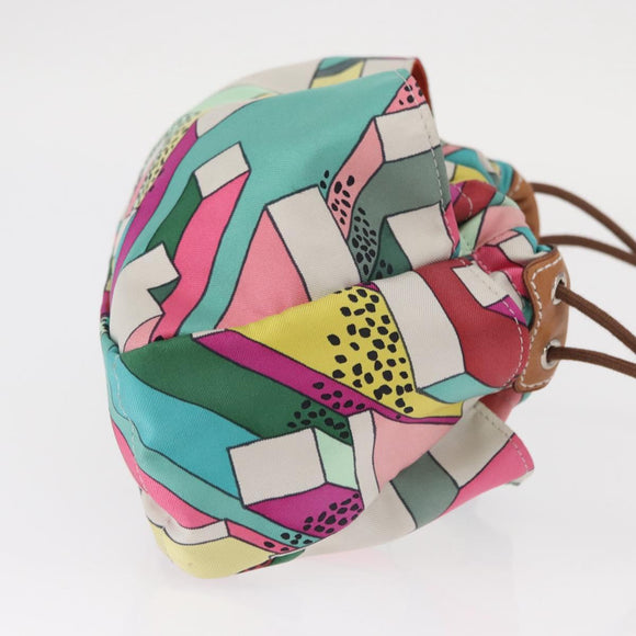 HERMES Foolby 20 Pouch Nylon Multicolor Auth bs32133