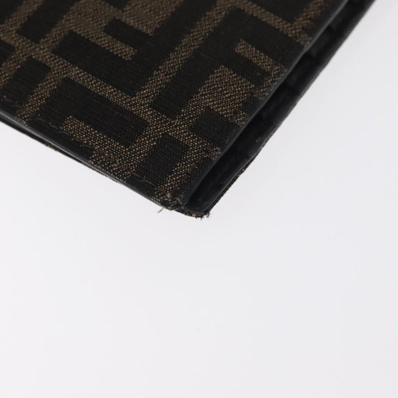 FENDI Zucca Canvas Long Wallet Black Brown Auth bs32134