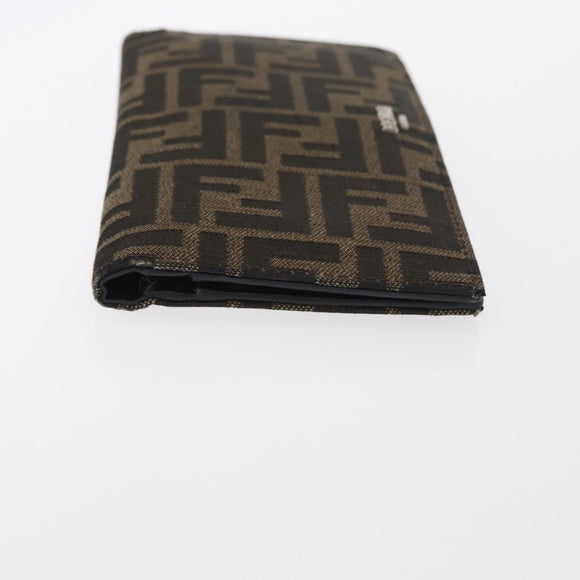 FENDI Zucca Canvas Long Wallet Black Brown Auth bs32134