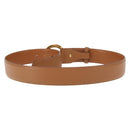 BVLGARI Belt Leather 36.6"" Brown Gold Auth bs32135-2