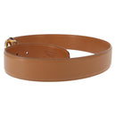 BVLGARI Belt Leather 36.6"" Brown Gold Auth bs32135-3