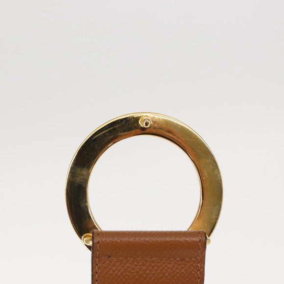 BVLGARI Belt Leather 36.6"" Brown Gold Auth bs32135