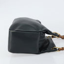 GUCCI Bamboo Hand Bag Leather Navy gold 000 3444 0575 Auth bs32136-4
