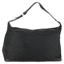 GUCCI GG Canvas Boston Bag Nylon Outlet Black Silver Auth bs32137-1