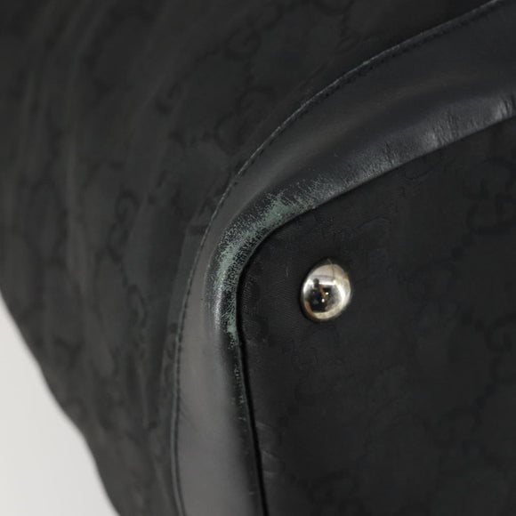 GUCCI GG Canvas Boston Bag Nylon Outlet Black Silver Auth bs32137