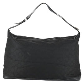 GUCCI GG Canvas Boston Bag Nylon Outlet Black Silver Auth bs32137 - 0