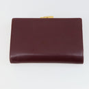 CARTIER Celine Clutch Bag Leather 3 Set Bordeaux Navy Auth bs32139-10
