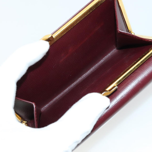 CARTIER Celine Clutch Bag Leather 3 Set Bordeaux Navy Auth bs32139