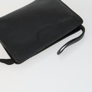 BURBERRY Clutch Bag Leather Canvas 4 Set Black Beige Auth bs32140-11