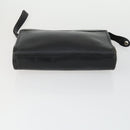 BURBERRY Clutch Bag Leather Canvas 4 Set Black Beige Auth bs32140-12