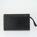 BURBERRY Clutch Bag Leather Canvas 4 Set Black Beige Auth bs32140-15
