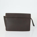 BURBERRY Clutch Bag Leather Canvas 4 Set Black Beige Auth bs32140-3