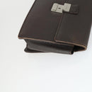 BURBERRY Clutch Bag Leather Canvas 4 Set Black Beige Auth bs32140-4