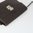 BURBERRY Clutch Bag Leather Canvas 4 Set Black Beige Auth bs32140-5