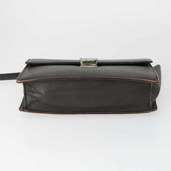 BURBERRY Clutch Bag Leather Canvas 4 Set Black Beige Auth bs32140