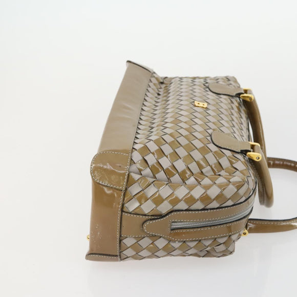 BALLY Hand Bag Leather PVC Canvas 4 Set Beige Black Brown Auth bs32143