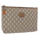 GUCCI GG Plus Supreme Clutch Bag PVC Beige Gold Auth bs32146-1
