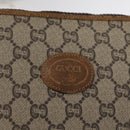GUCCI GG Plus Supreme Clutch Bag PVC Beige Gold Auth bs32146-13